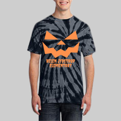Adult Tie-Dye T-Shirt - Fall Holidays - Jack O' Lantern - Orange Thumbnail