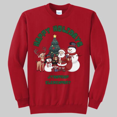 Adult Crewneck - Winter - Happy Holidays Green Thumbnail